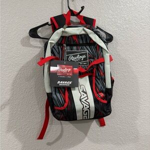 Rawlings Black, Red, and White Backpack
